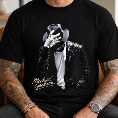 Michael Jackson King of Pop Halftone T-Shirt, King Of Pop T-Shirt Michael Fan Geschenk