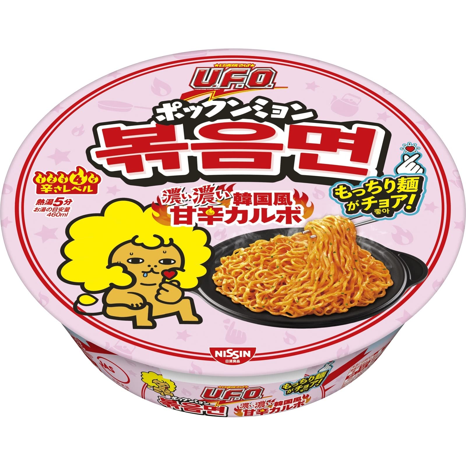 

Nissin U.F.O. Bokkeum Myeon, Rich Korean Style Sweet and Spicy Carbohydrate, Nissin Foods Cup Noodles, 101g x 12 Packs