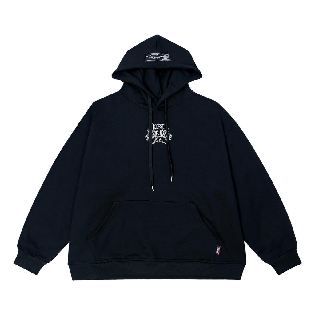 Chicano Lockere Passform Schwer Bestickter Floraler Frottee-Hoodie für Herbst & Winter