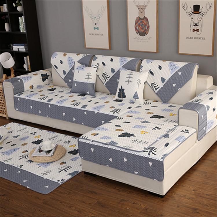 Washed Cotton Lace Stitching Fabric Sofa Cushion Four Seasons Simplicity Non-Slip Combination Sofa Towel Full Covered