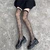 Koreanischer Lolita-Stil JK-Frauen, weiße und schwarze Schulstrümpfe, Mädchen, Herzdruck, japanische Kawaii, süße transparente kniehohe lange Socken