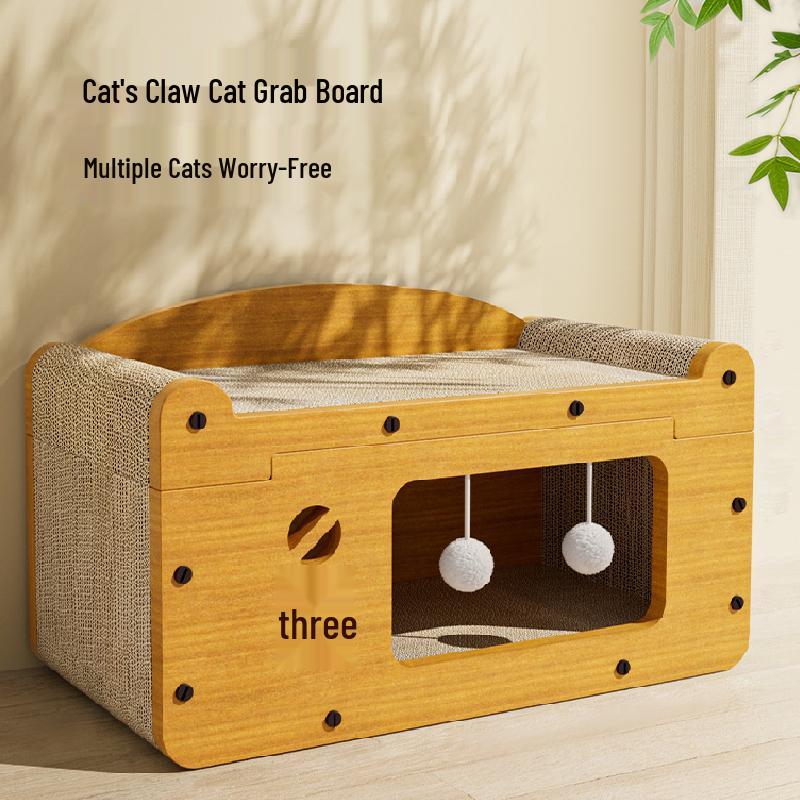 TV Style Cat Scratching Board and Bed: Durable, Debris-Free, Scratch-Resistant, All-in-One Cat Nest Toy