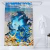 Ocean Underwater World Shower Curtain Dolphin Turtle Cute Creative Personality Print Polyester Bathroom Curtain Decor With Hooks