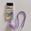 Japanese Korean Cartoon Monster Lanyard Case for Samsung Z Flip 3/4/5
