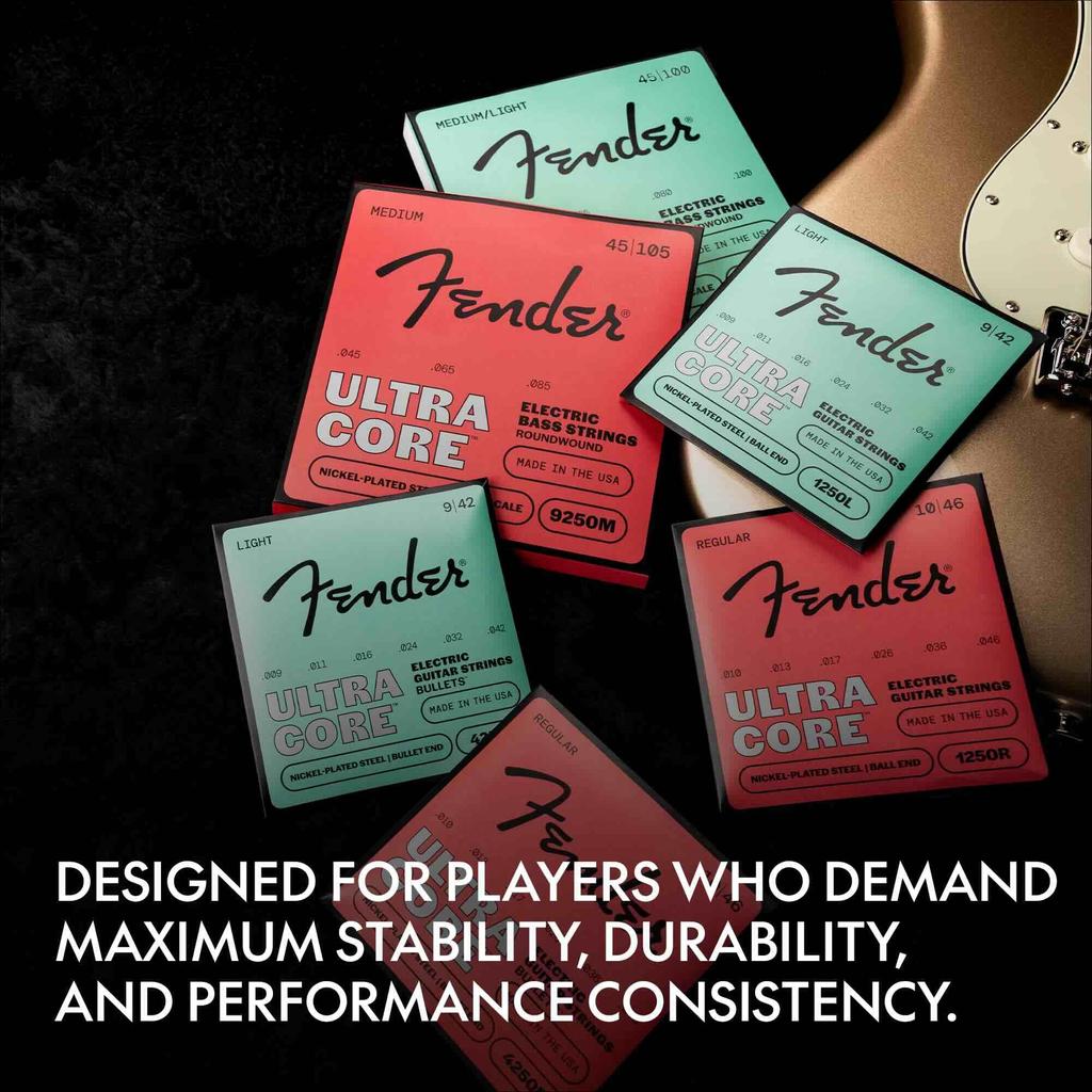 Fender 4250R Electric Guitar Bullet Gauges Ultracore™ Bullets™ Strings, Nickel-Plated Steel, End,.010-.046 (3-Pack)