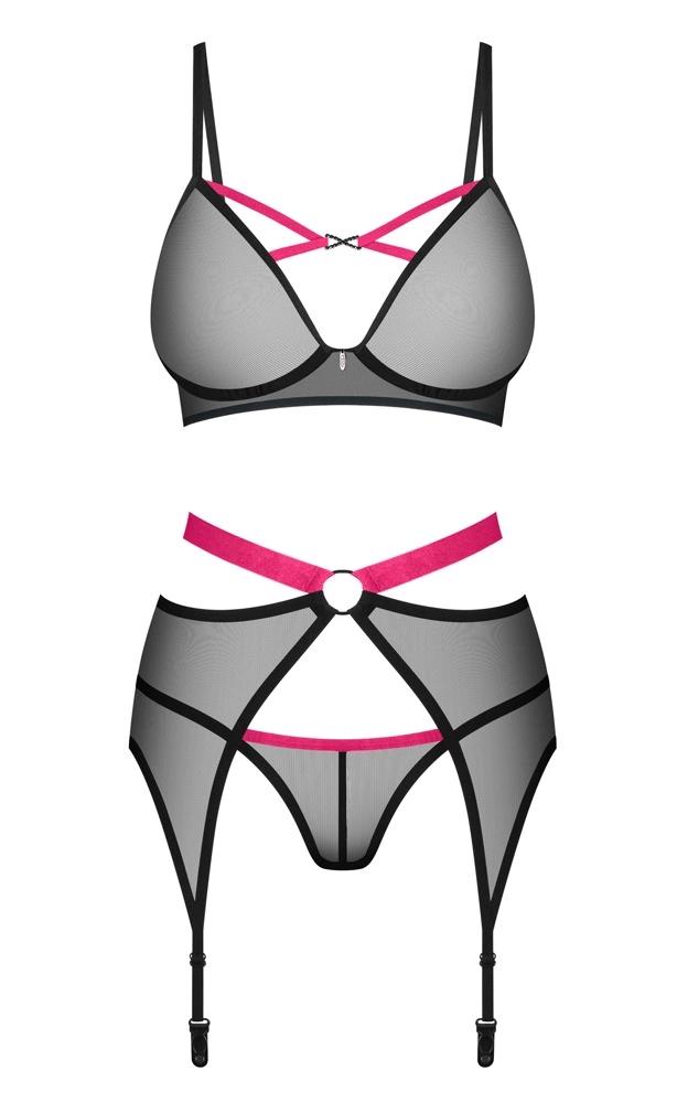 Obsessive - Sexy Semi-Sheer 3-Piece Novenes Set M/L