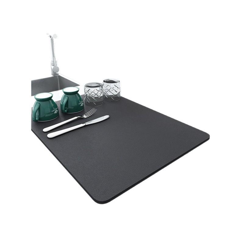 Solid Color Kitchen Draining Mat – Stain-Proof, Easy-Clean, Absorbent, Heat-Insulated Placemat for Bowls and Plates