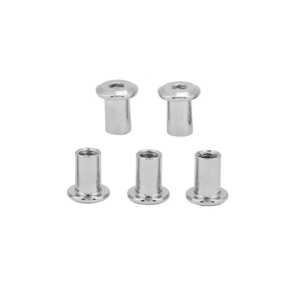 Iron Plated Nickel Flat Nuts Hex Nut Round Head Sleeve Furniture (M6*10 50PCS)