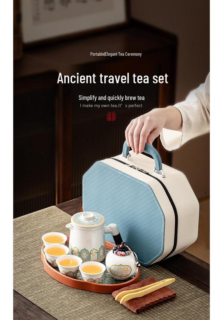 Wooden Handle Tea Set: Portable Teacups for Camping, Home, and Office - Perfect Gift for Young People and Festivals