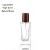 High-Grade Transparent Glass Perfume Bottle with Wooden Lid, 50ml/100ml, Fine Mist for Skincare Decanting