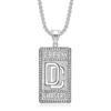 A Custom-designed Hip-hop Style Stainless Steel Gold-plated Cubic Zirconia Crystal Pendant Men's Necklace with Square Pearl Chain.