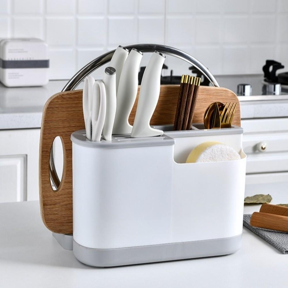 Space Saving Multi Kitchen Cutlery Holder Large Capacity Integrated Drainer Organizer  Kitchenware