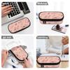Pencil Case Simple Design Durable 300D Polyester Easy Open Zipper with Mesh Pocket Removable Divider and Pen Slots for Students