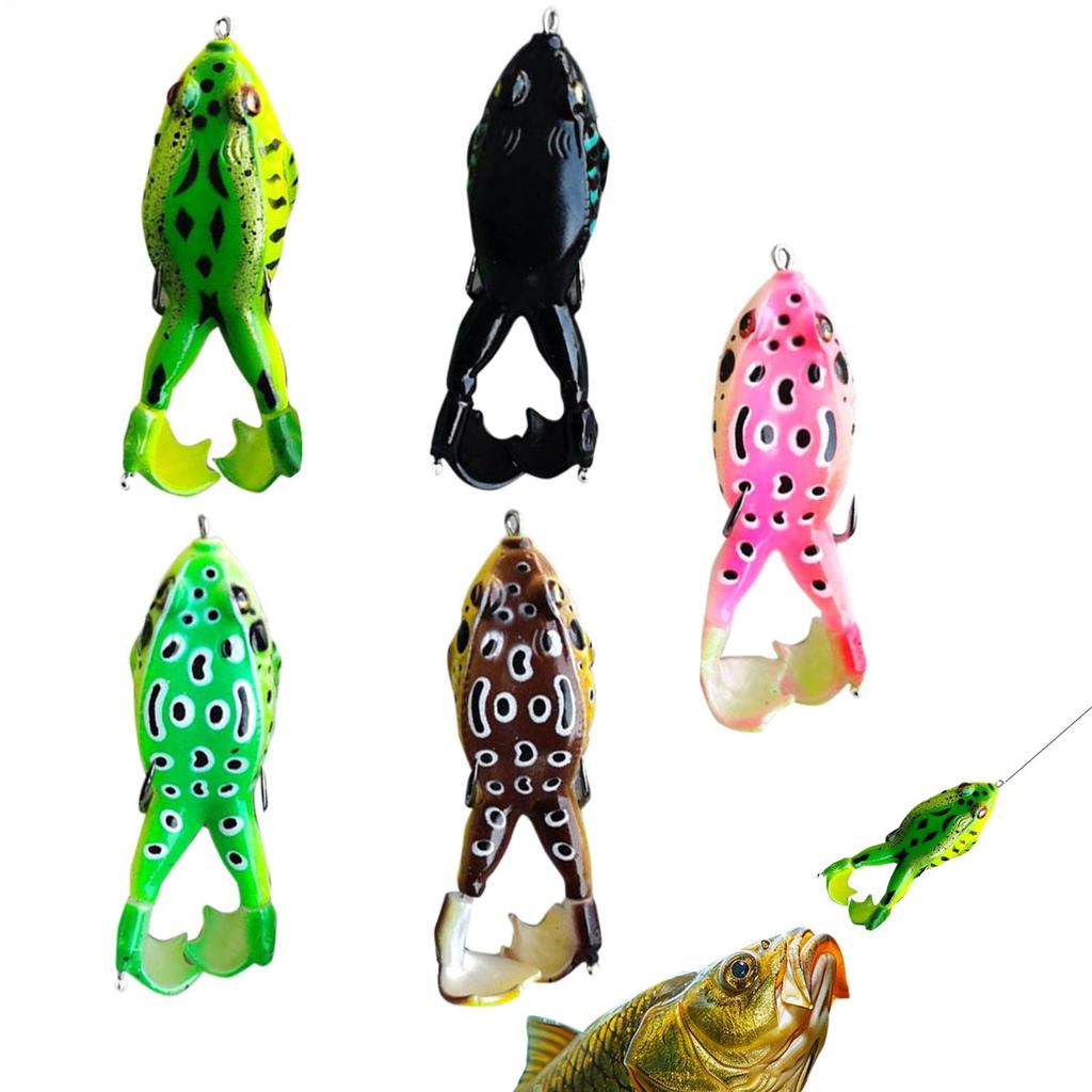 Frog Fishing Lures Water Top Frog Lures Set With Bait Box Soft Swimbait With Weedless Hooks For Trout Pike Catfish Cod Carp