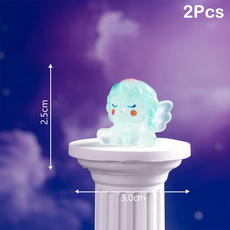 

2Pcs Cute Cartoon Luminous Ornament Miniature Figurines Creative Diy Home Decoration Accessories Kawaii Desktop Decoration Gifts A5