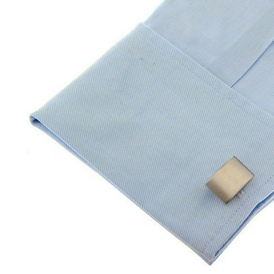 Rectangular Pure Copper Electroplated Cufflinks - Metal Brushed Finish for Men's French Shirts