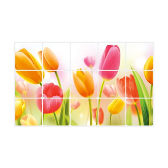 Oil-proof Kitchen Wall Sticker Rose Tulip Flower Dolphin Dandelion Self-adhesive Waterproof