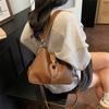 Fashion Lychee Pattern Solid PU Bucket Women's Shoulder Bags Hot Sale Soft Leather Simple Commuter Versatile Daily Crossbody Bag