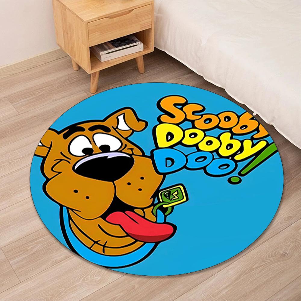 Scooby-Doo Printed Round Rug Carpet Chair Rug Area Rug Entryway Doormats,for Office Chair Living Room Bedroom Kitchen Room.