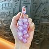 Acrylic Grape Bunch Keychain: Cute Couple Bag Charm & Creative Car Keyring for Women