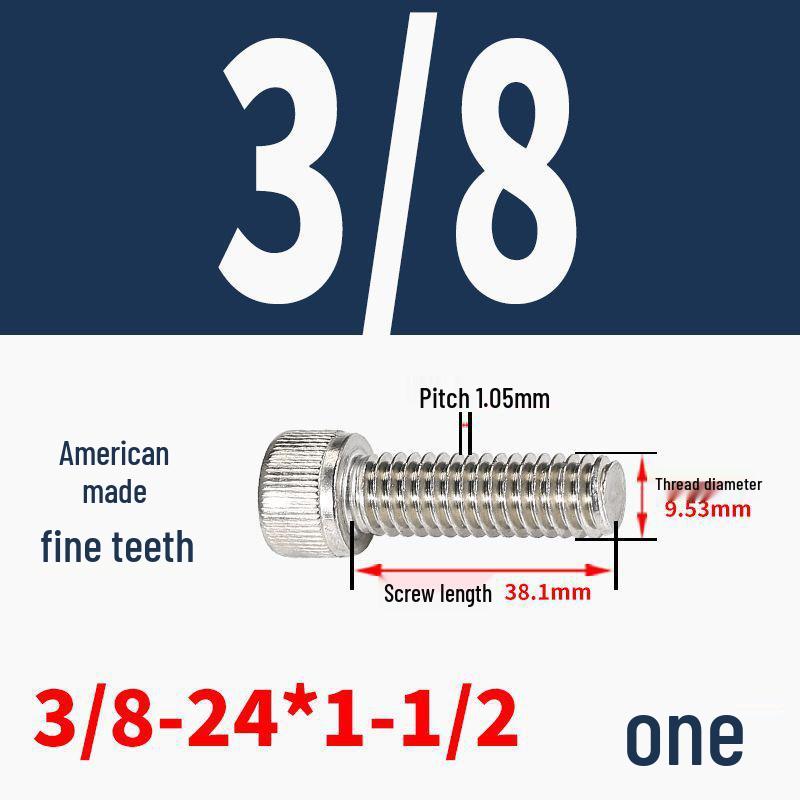 304 Stainless Steel Fine Thread Socket Head Cap Screw 10#-32, 1/4-20, 5/16-24