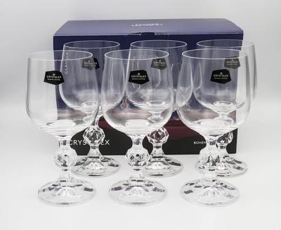 Bohemian Glass "Claudia" Wine Glasses, Set of 6, 40149-230-6, Dishwasher Safe, Crystallex