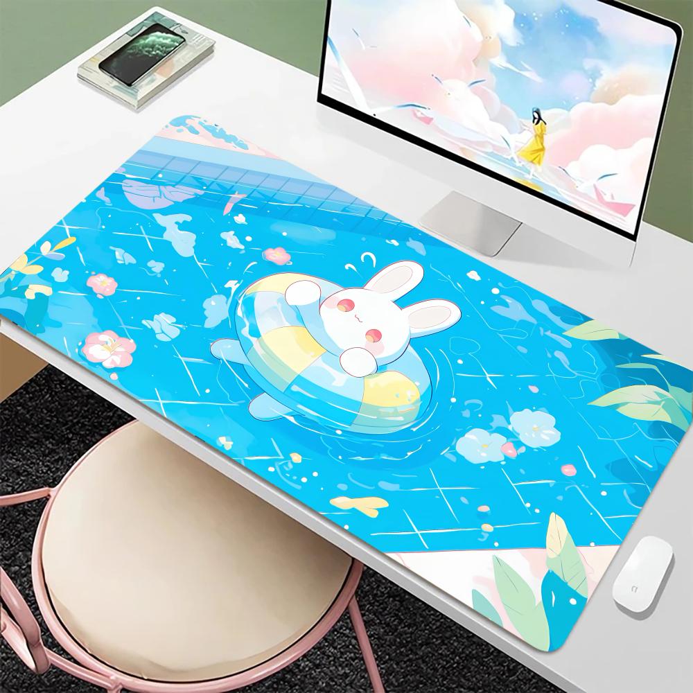 Cute Rabbit Mouse Pad Gaming Keyboard Desk Mat Office Soft Non-Slip Rubber Carpet Mice Pad New Anime Home Gamer Long Mousepad