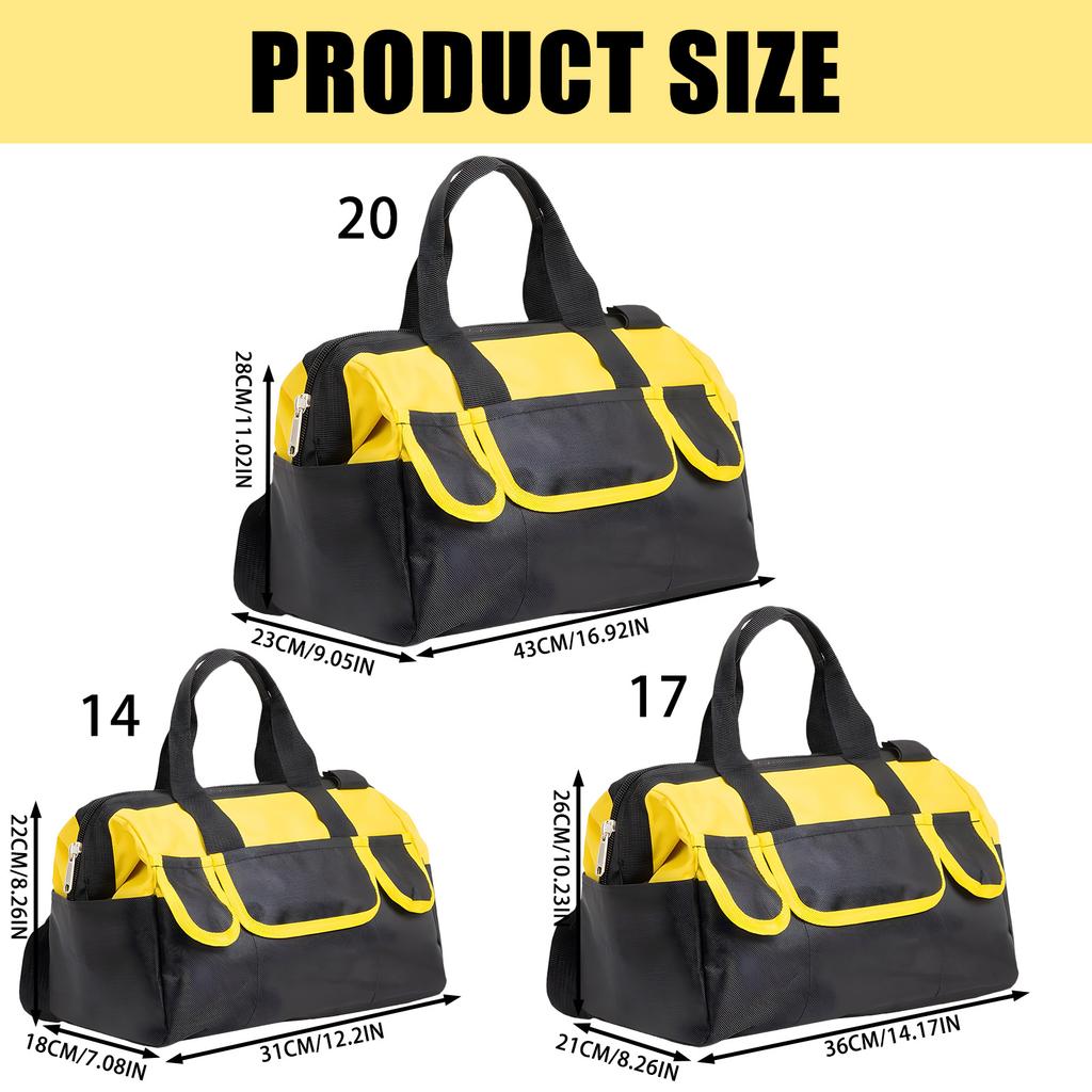 Versatile Tool Carrier Featuring Water Resistant & Convenient Shoulder Strap Multiple Pocket Tool Bag for Home Repairers