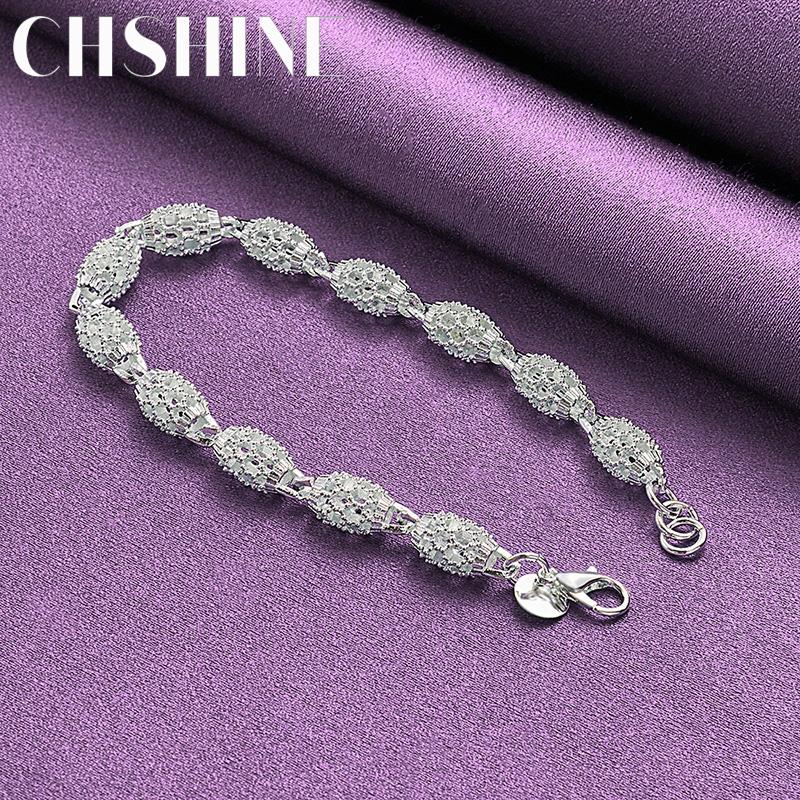 CHSHINE 925 Sterling Silver Hollow Round Chain Bracelet for Women Wedding Fashion Charm Jewelry