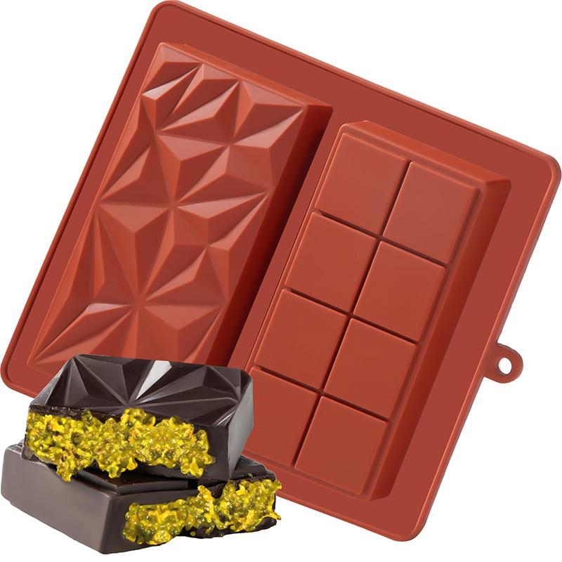 Chocolate Bar Molds Deep Silicone Break-Apart Dubai Chocolate Mold Nonstick Protein Energy Bar Mold Thick Candy Wax Melt Mould