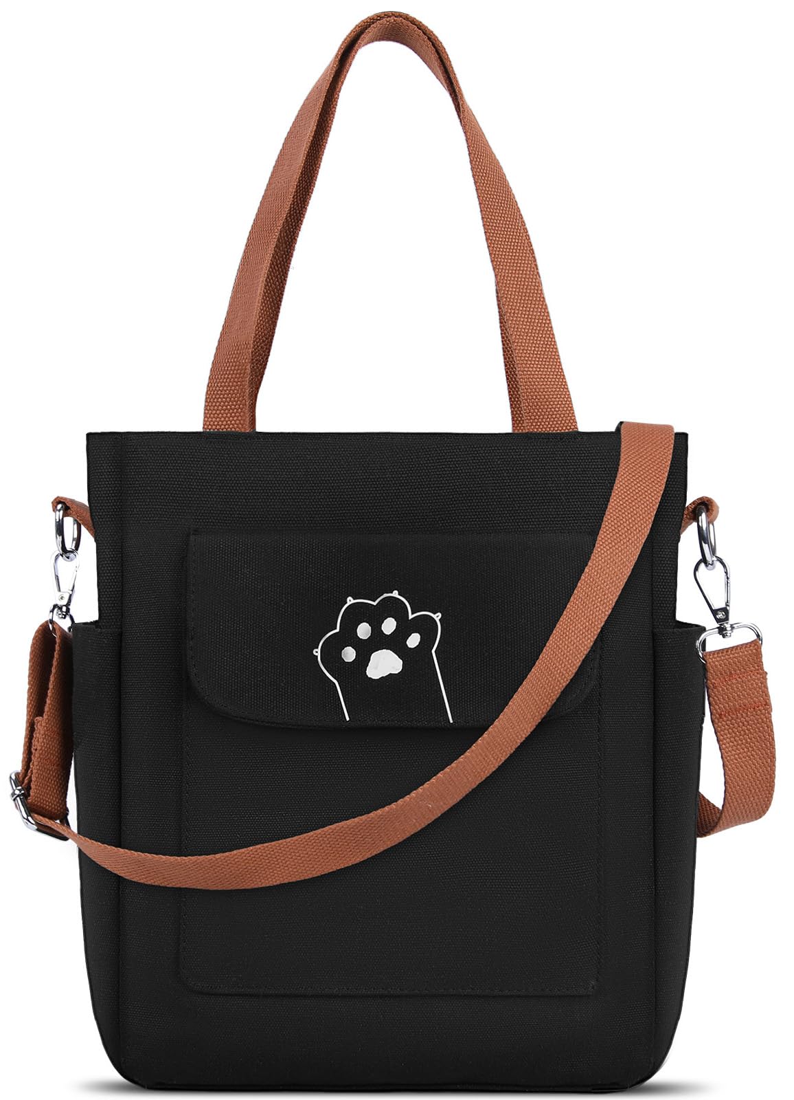 [NUBILY] Сумка-тоут, Сумка через плечо, Холщовая сумка-тоут, Разделители, Внешние и внутренние карманы, Плотная, Вертикальная, Идеально подходит для работы и школы