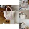 Stylish Canvas Tote Bag With Floral Patchwork Design For Casual Shopping And Commuting