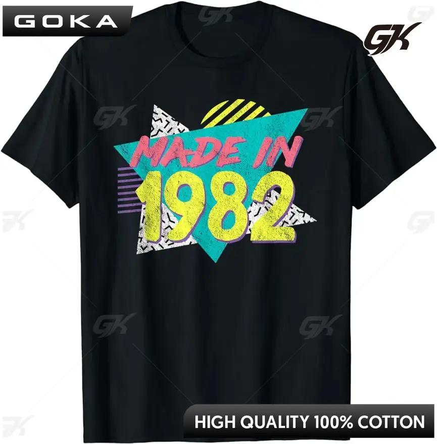 Vintage Born 1982 Retro Birthday Gifts for Mens Graphic Printed TShirts Birthday Gifts for Men Women Summer Streetwear TShirt