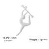 Teamer 5pcs/lot DIY Gymnast Sporter Charms Stainless Steel Gymnastics Dancer for Necklcae Bracelets Keychain Jewelry Making Gift