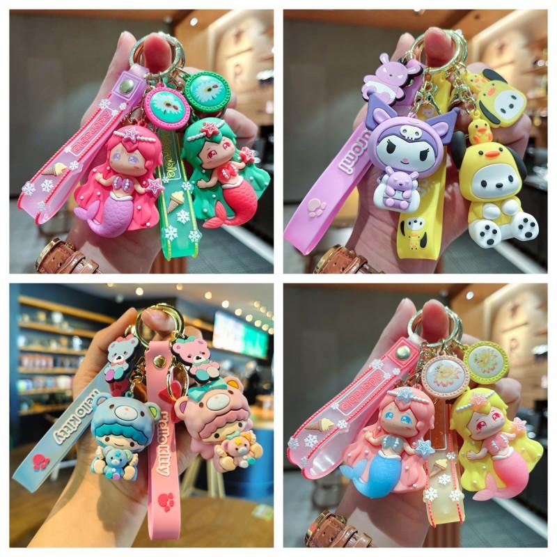 

Модная подвеска-русалка Sanrio, мультяшная кукла, милый подарок, 1 шт., брелок для ключей, аксессуары для рюкзака, кукла, брелок для ключей, кукла