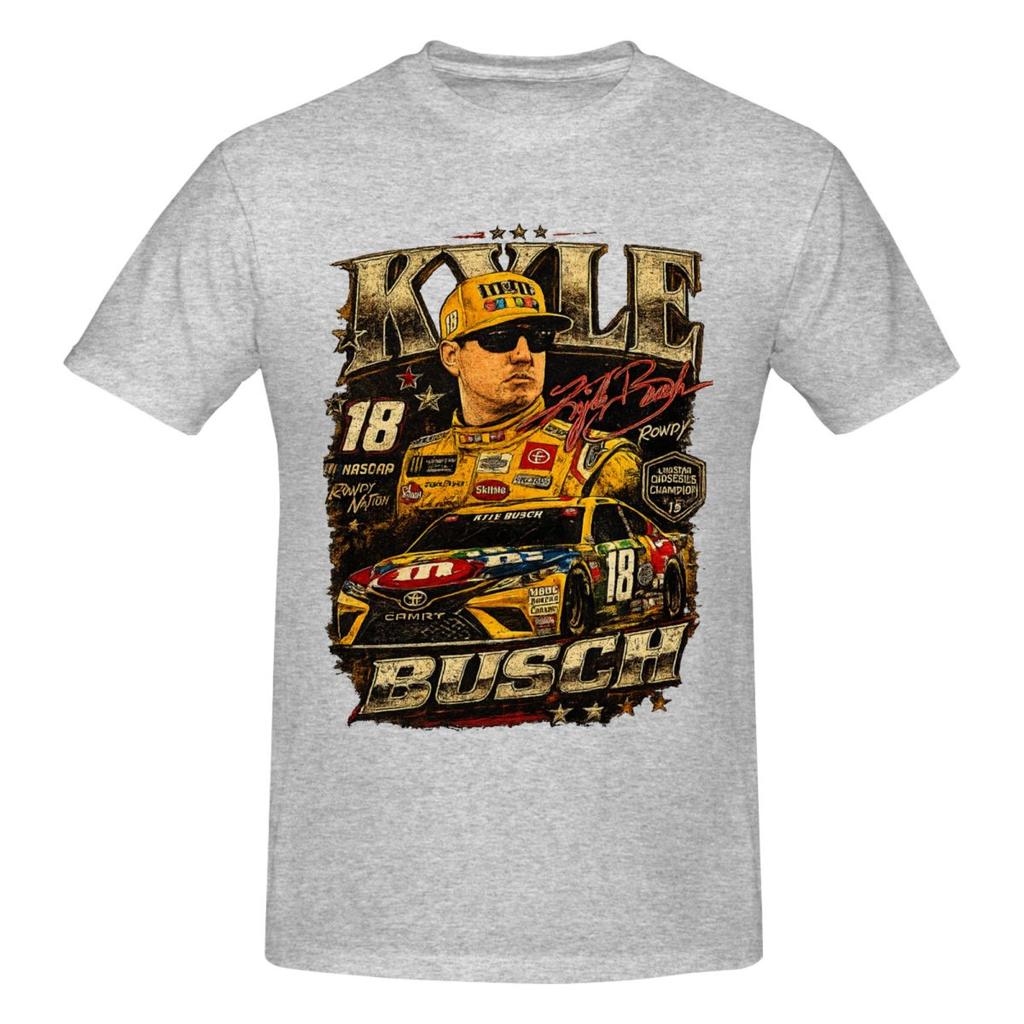 Kyle Busch 18 Racing Rowdy Rip Trending T Shirts Graphic Y2k Gifts Quality Unisex Wounisex Tshirt Tops