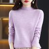 Maglione a maglia sottile e largo a tinta unita con scollo a V e maniche lunghe, da donna, autunno e inverno