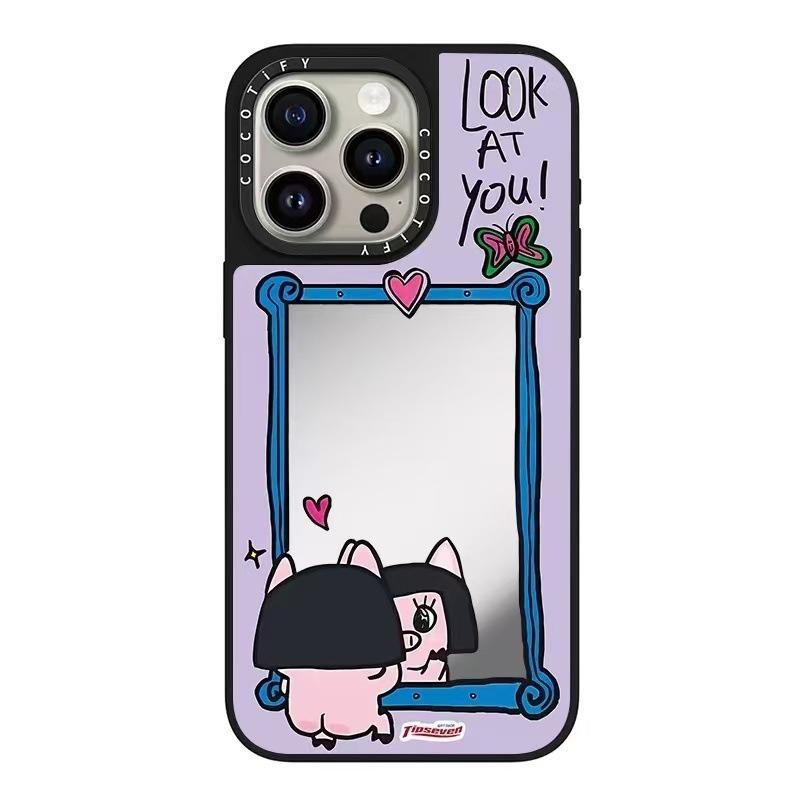 For Phone16ProMax for Apple 15Pro Cute 13 Anti-fall Phone14pro Mirror Phone Case