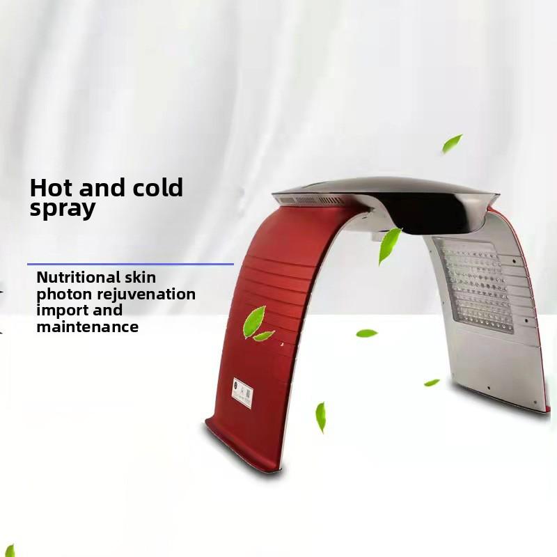Espectrômetro de spray quente e frio LED Photon Photon Rejuvenescimento da pele Spray Atomizador Íon de cálcio colorido Instrumento de beleza