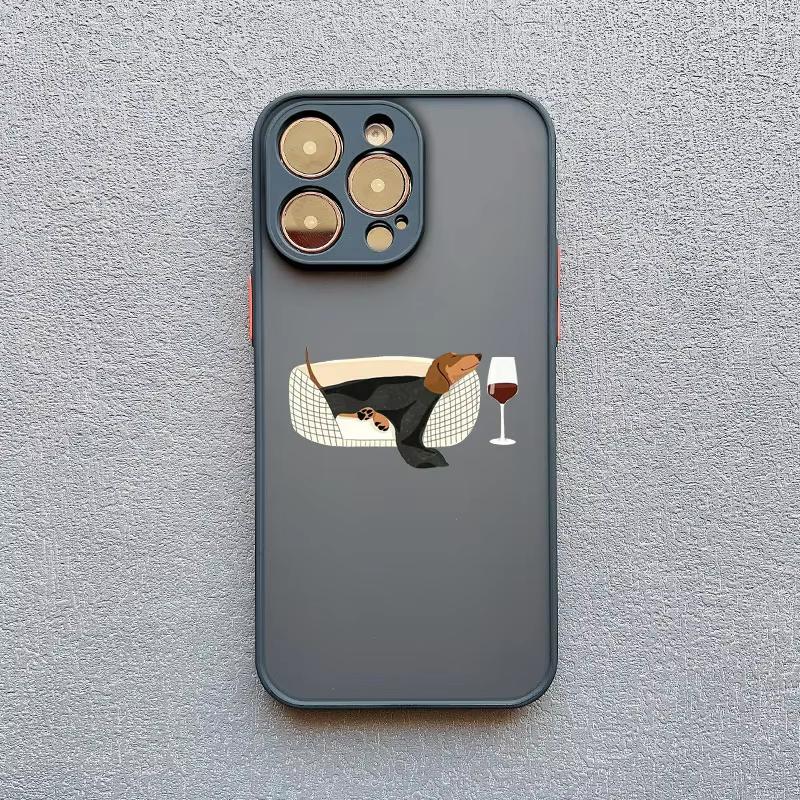 

Cute Dachshund Bulldog Pattern Phone Case For iPhone 17 Pro Max 16 Plus 15 14 13 12 11 XS XR 17Air Shockproof Cover iPhone 11 Pro