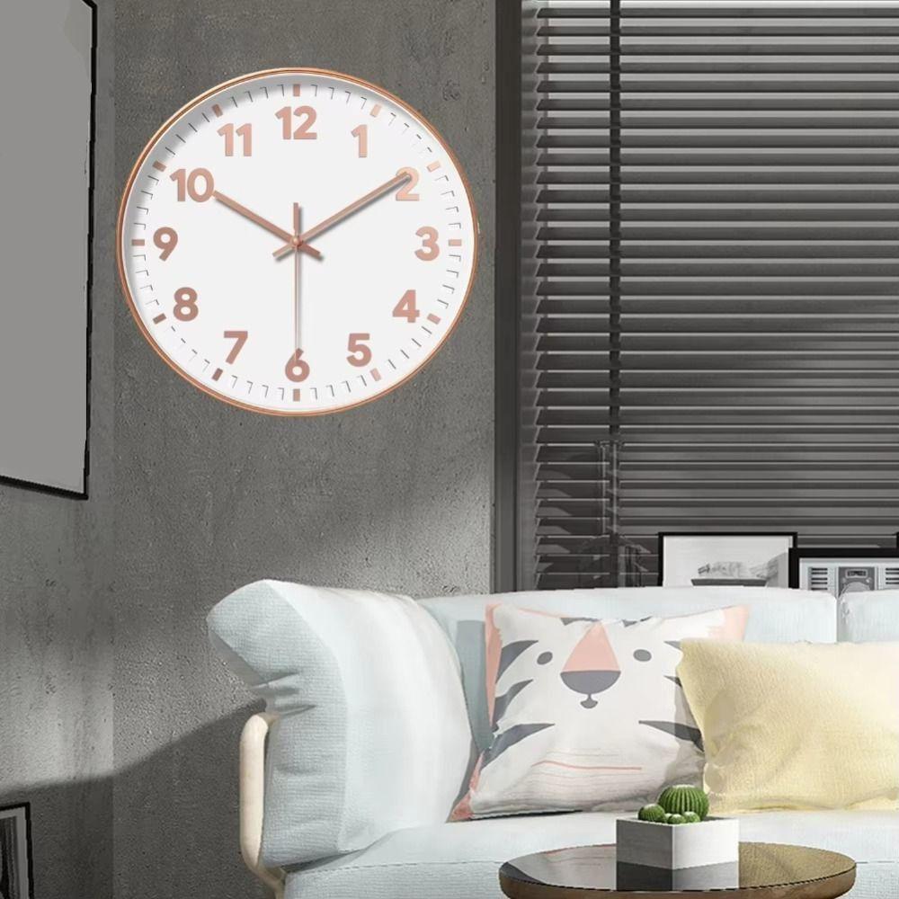Silent Quartz Wall Clock Round Mute Clock Living Room Decoration Digital Clock  Cafe