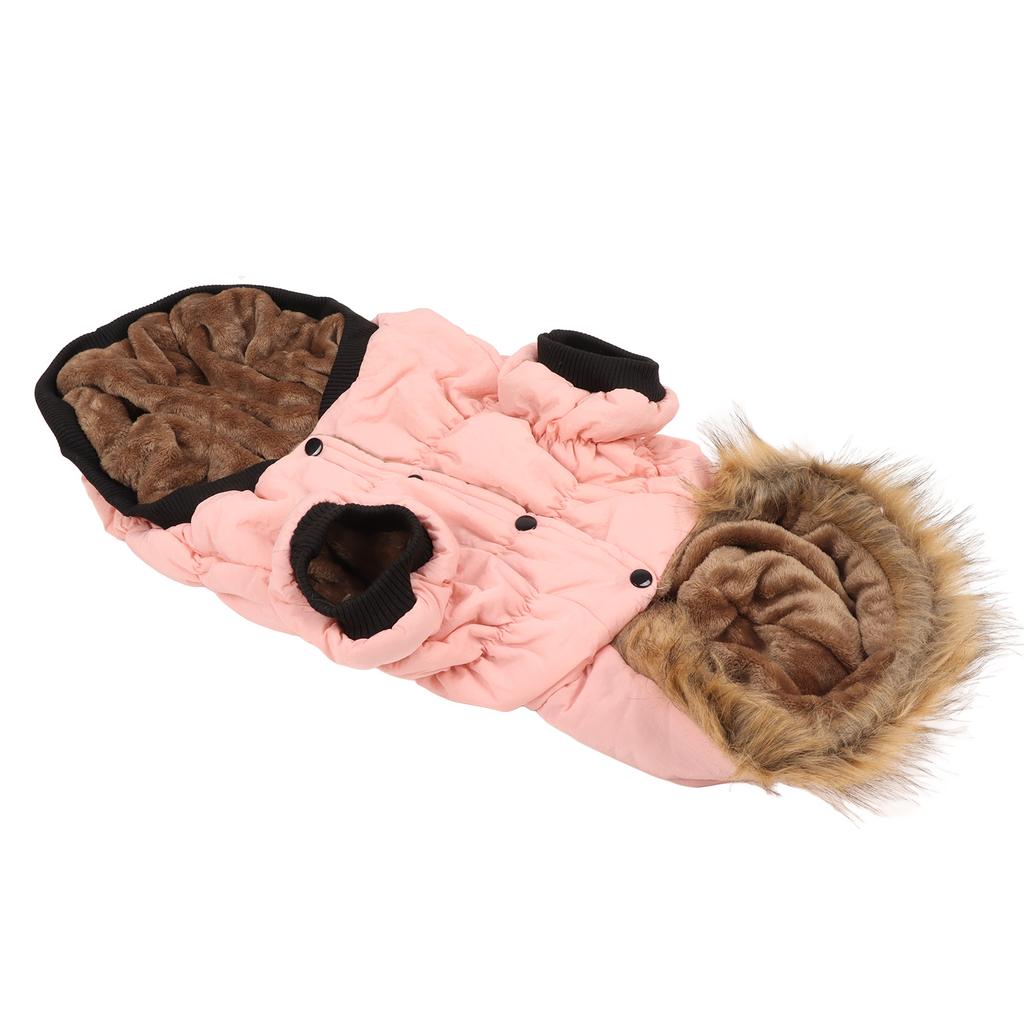 Dog Hooded Down Jacket Double Layer Thickening Pet Cold Weather Coat for Large Dogs