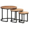 VidaXL Side Tables 3 Pcs Solid Acacia Wood