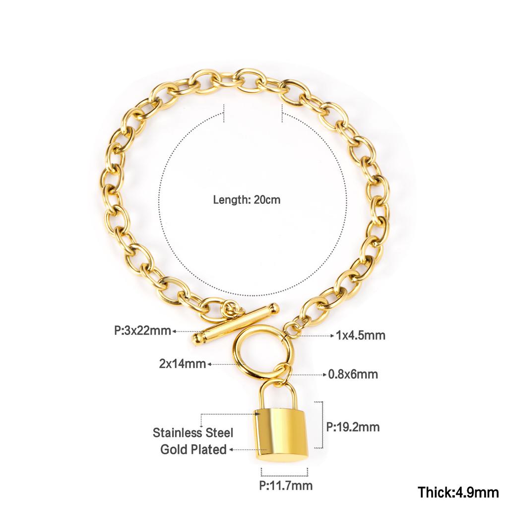 Vakuumvergoldetes Goldkettchenarmband Stilvolles Design für Damen Herren Perfektes Geschenk für jeden Anlass