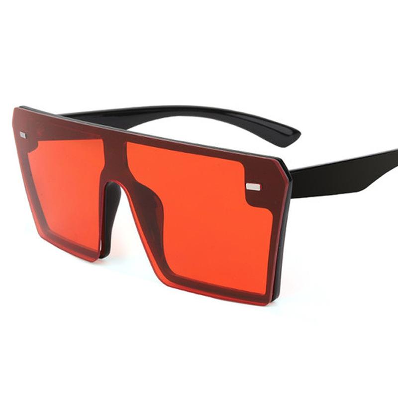New Style Big Frame Sunglasses Retro Square Personality Conjoined Glasses Blue Bulk Luxury Men and Women Sunglasses