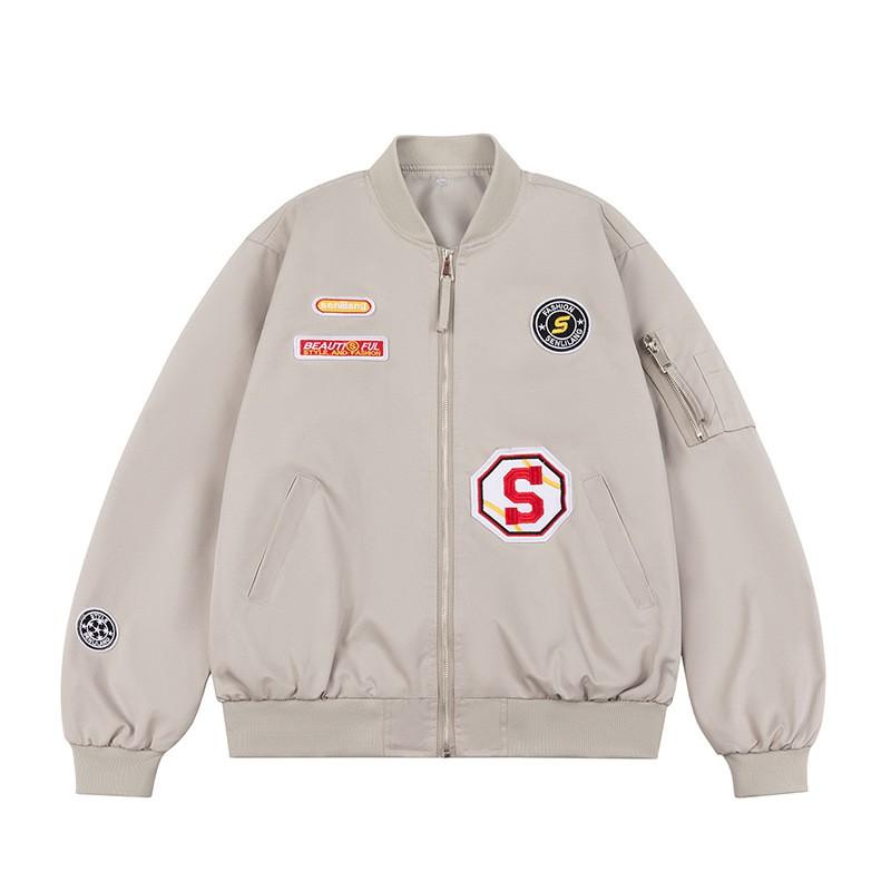 Trendy Pilot Jacket Loose Retro Streetwear Baseball Coat Men Women