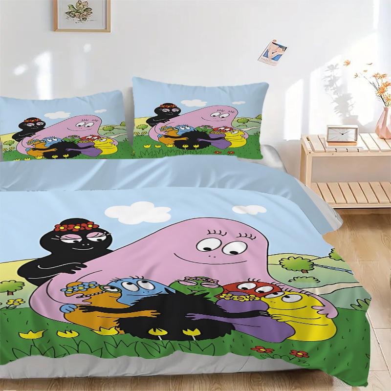 

3pcs Barbapapa Bedding Set. Soft and Comfortable with No Core Included (1x Duvet Cover + 2x Pillow Covers) yy251009186 135x200cm
