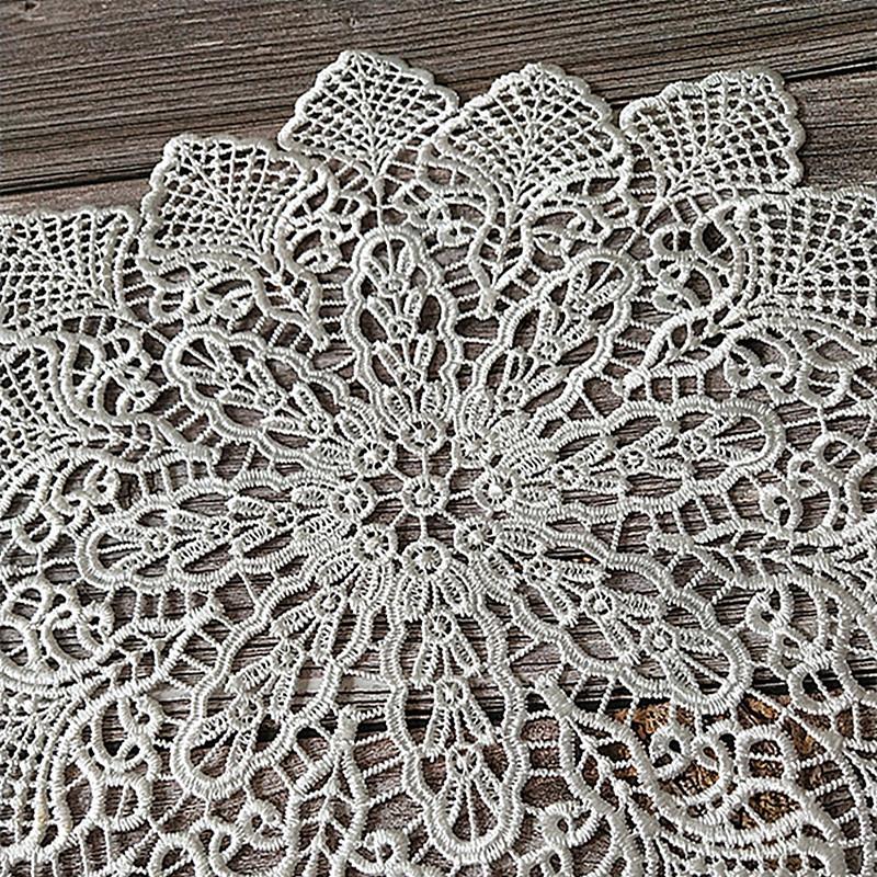 Sottopiatto Sottobicchiere Piattino Piatto Ciotola Cuscino da Tavola Ricamato con Fiori Bianchi Romantici Francesi Decorazione per Camera da Letto Studio Soggiorno Cucina per la Casa