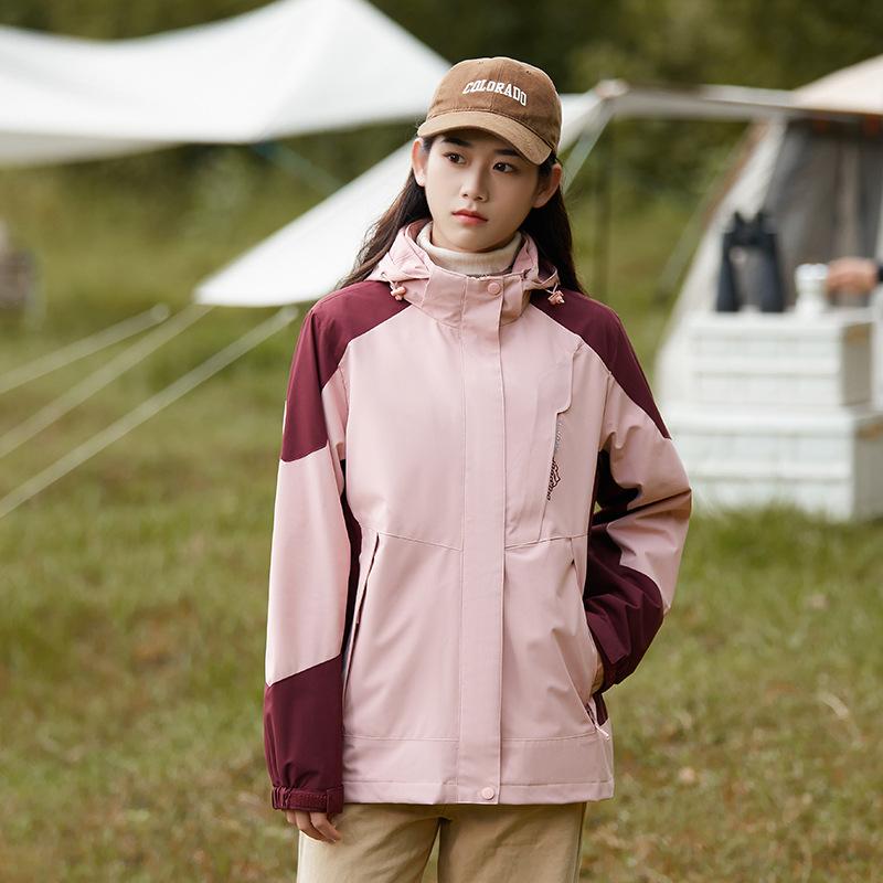 Outdoor-Jacke Damen Einlagige Kapuzenjacke Bergsteigerstil Bergsteigen Jacke