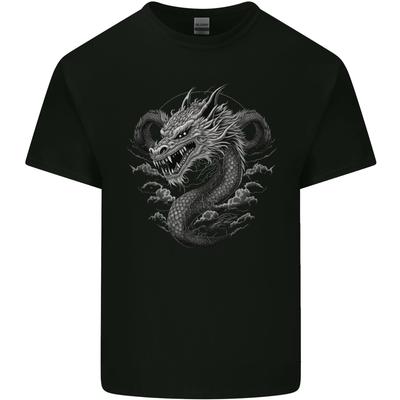 Greyscale Dragon Mens Light Cotton T-Shirt